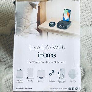 iHome TimeBase Wireless Charging Stand + Speaker